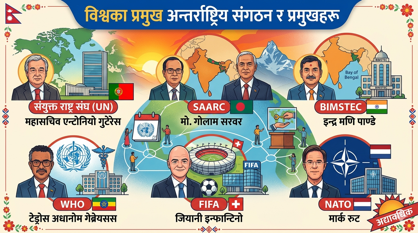 Major international organizations and their current heads