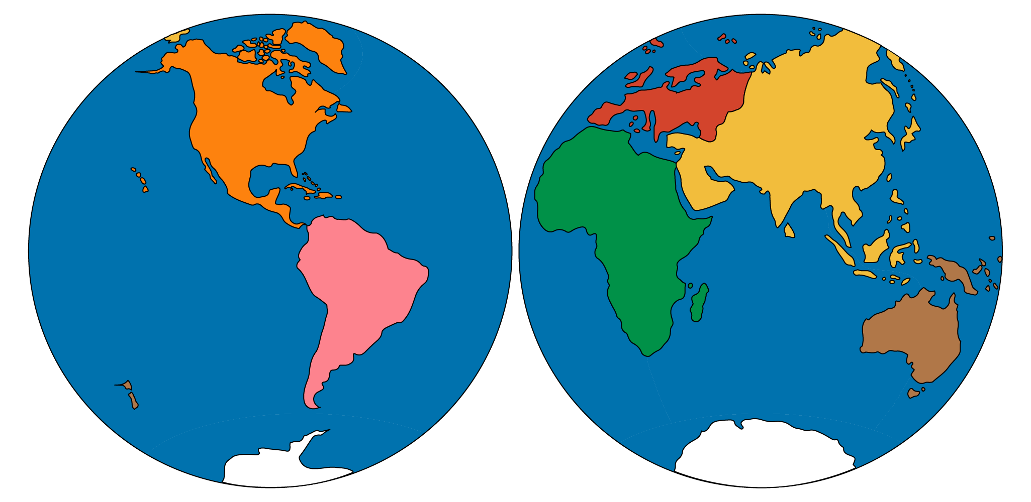Objective facts about continents and oceans