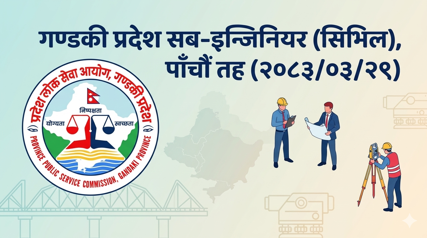 Gandaki Province, Sub-Engineer (Civil), Fifth Level, 2083/03/29
